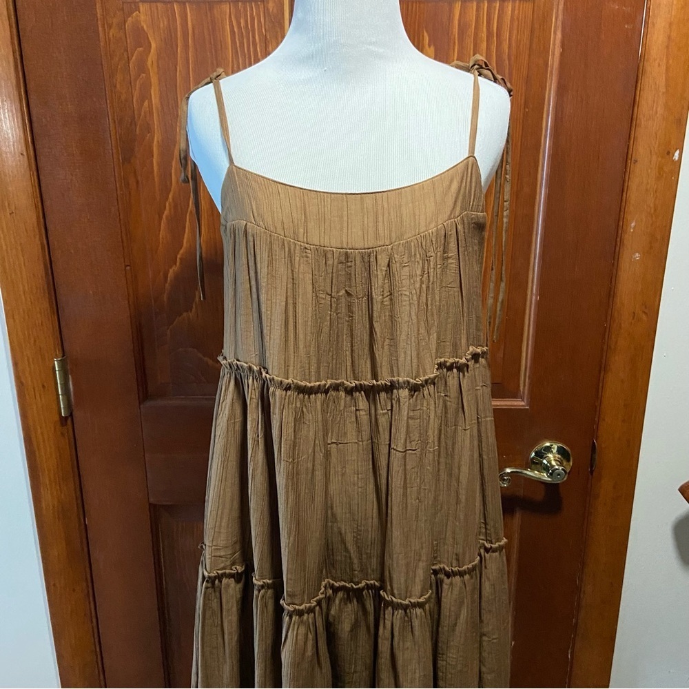 Emory Park Tiered Shift Dress Brown Size Small - Picture 5 of 10